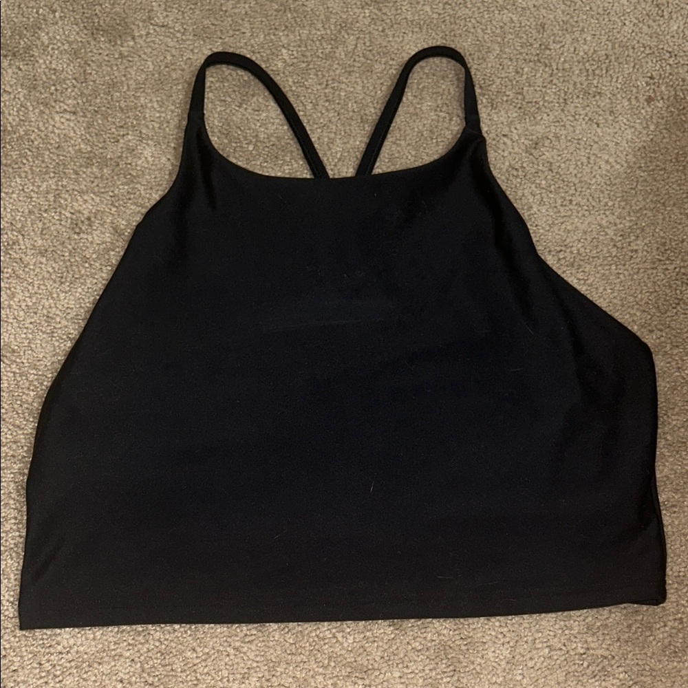 Black Women's Tank Top with Strappy Back